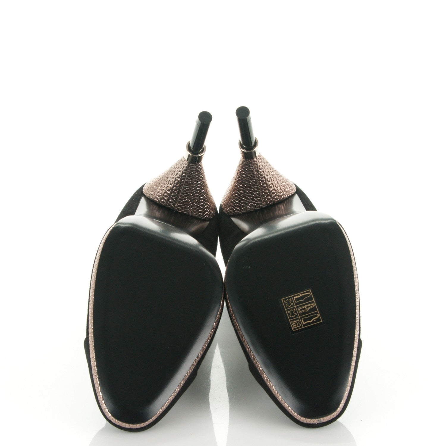 Chanel Suede Calfskin Satin Cap Toe CC Pumps 41 Black 5 of 8