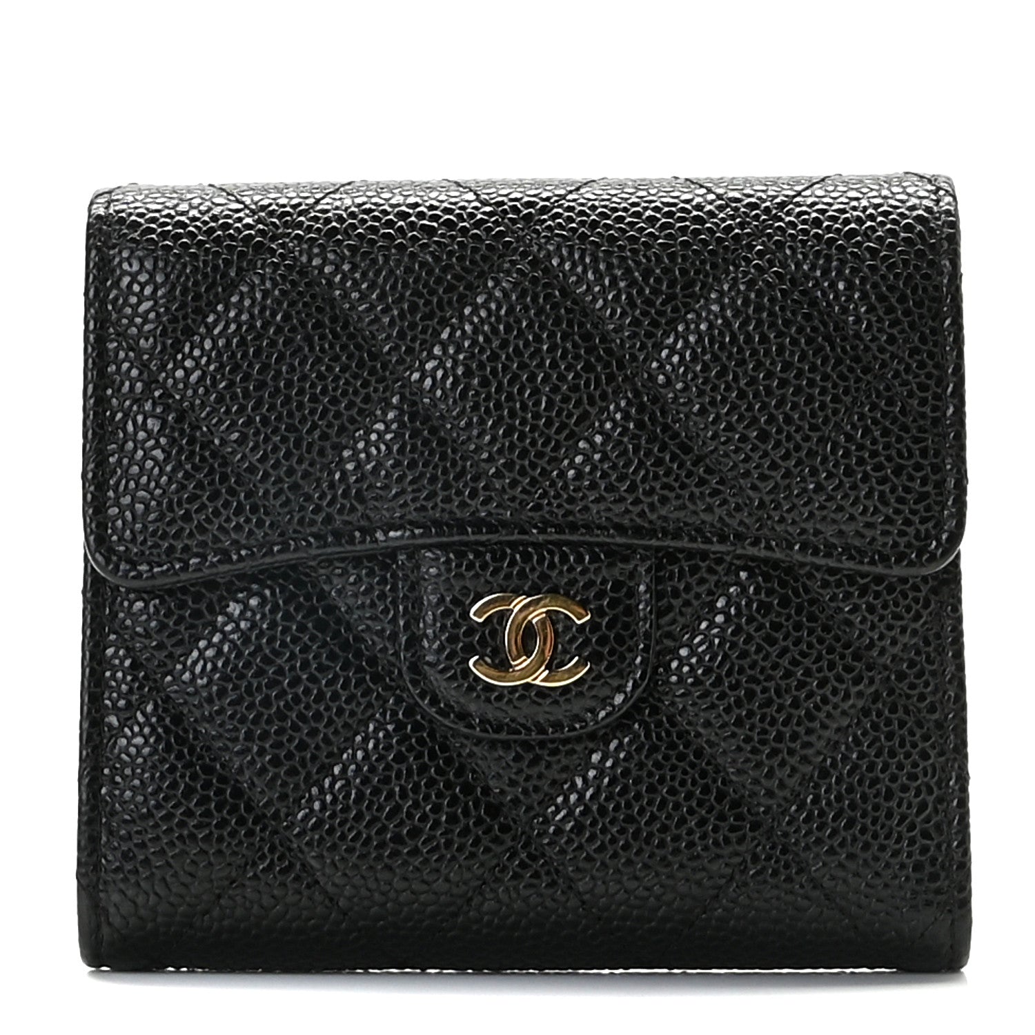 Chanel Caviar Quilted Compact Flap Wallet Black 1 of 10