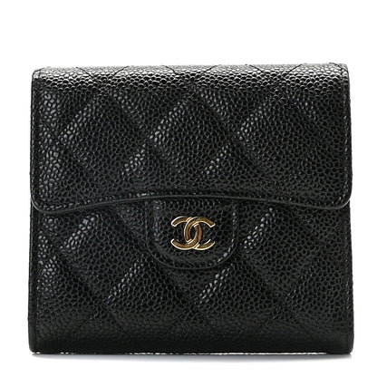 Chanel Caviar Quilted Compact Flap Wallet Black 1 of 10