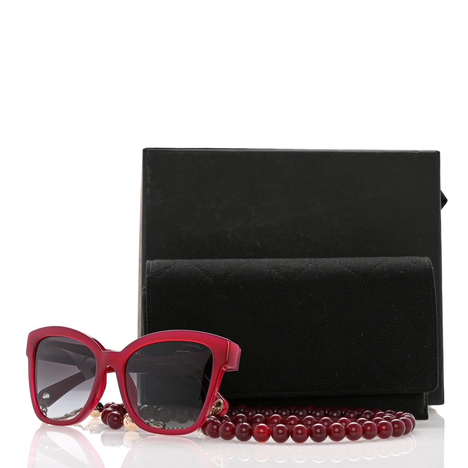 Chanel Acetate Chain Square Sunglasses 5487-A Burgundy 9 of 9