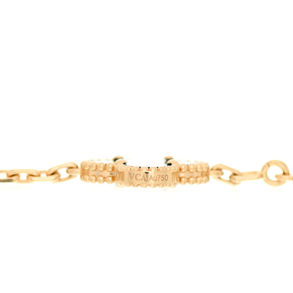 Van Cleef & Arpels 18K Yellow Gold Malachite 5 Motifs Vintage Alhambra Bracelet 4 of 5