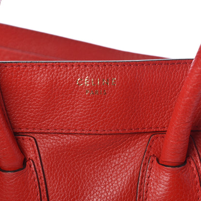 Celine Drummed Calfskin Micro Luggage Coquelicot 9 of 10