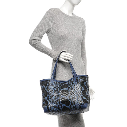 Gucci Python Medium Craft Tote Blue 2 of 9