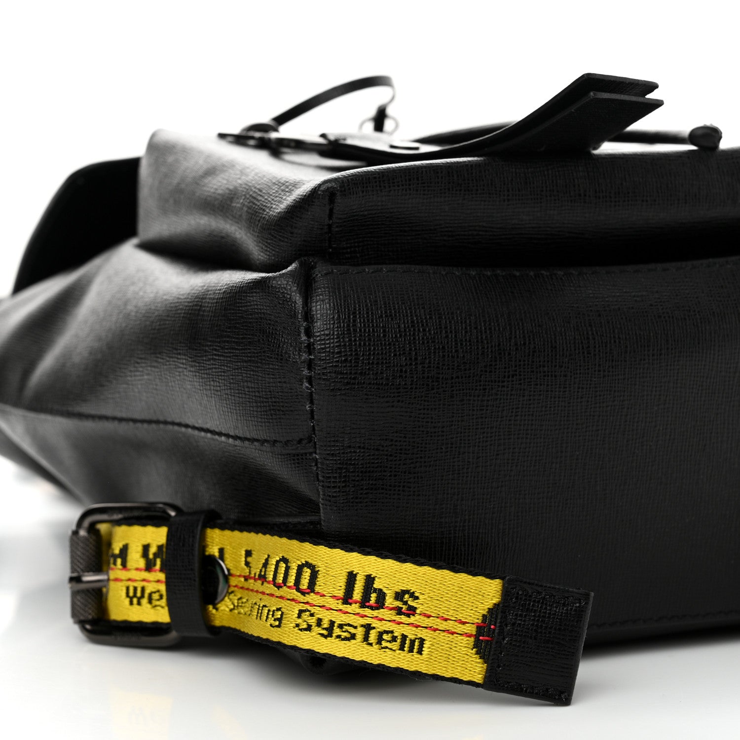 Off-White Saffiano Diag Backpack Black White 9 of 12