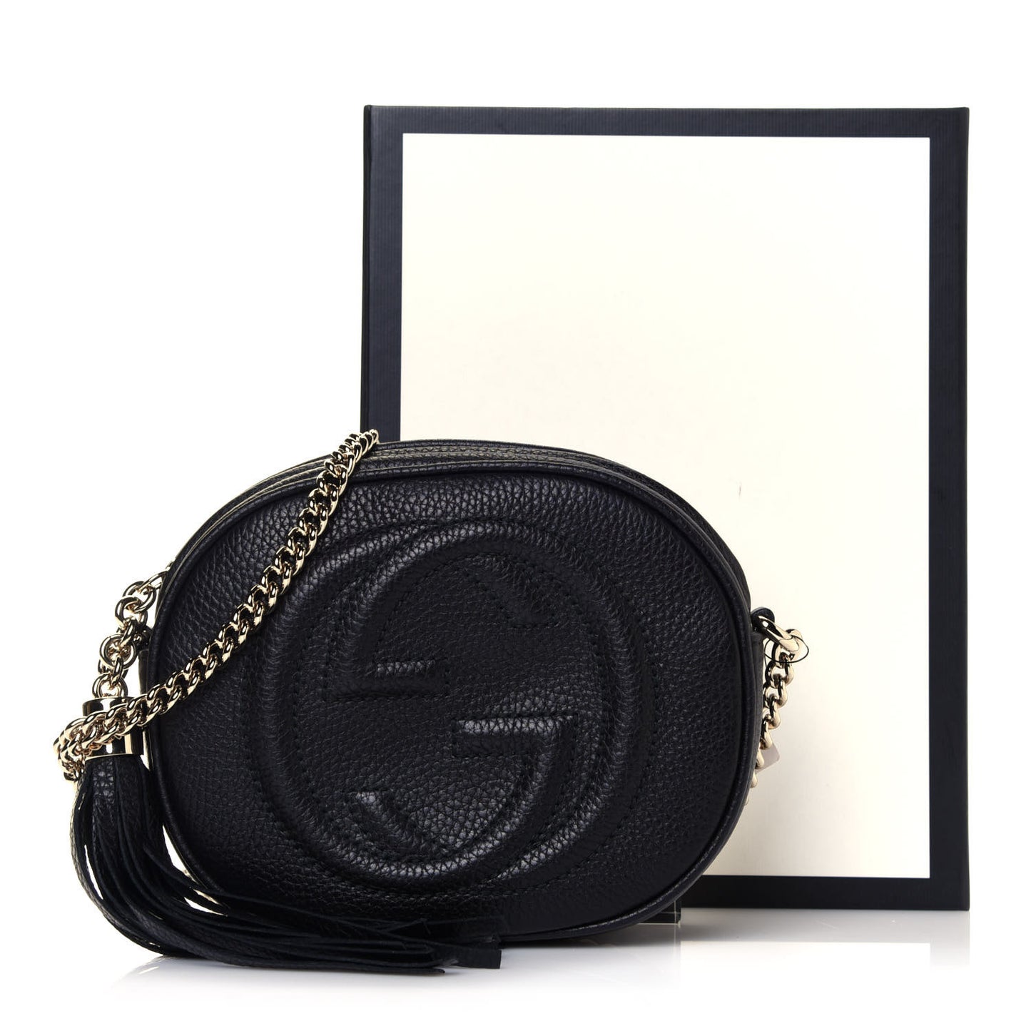 Pebbled Calfskin Mini Soho Chain Bag Black