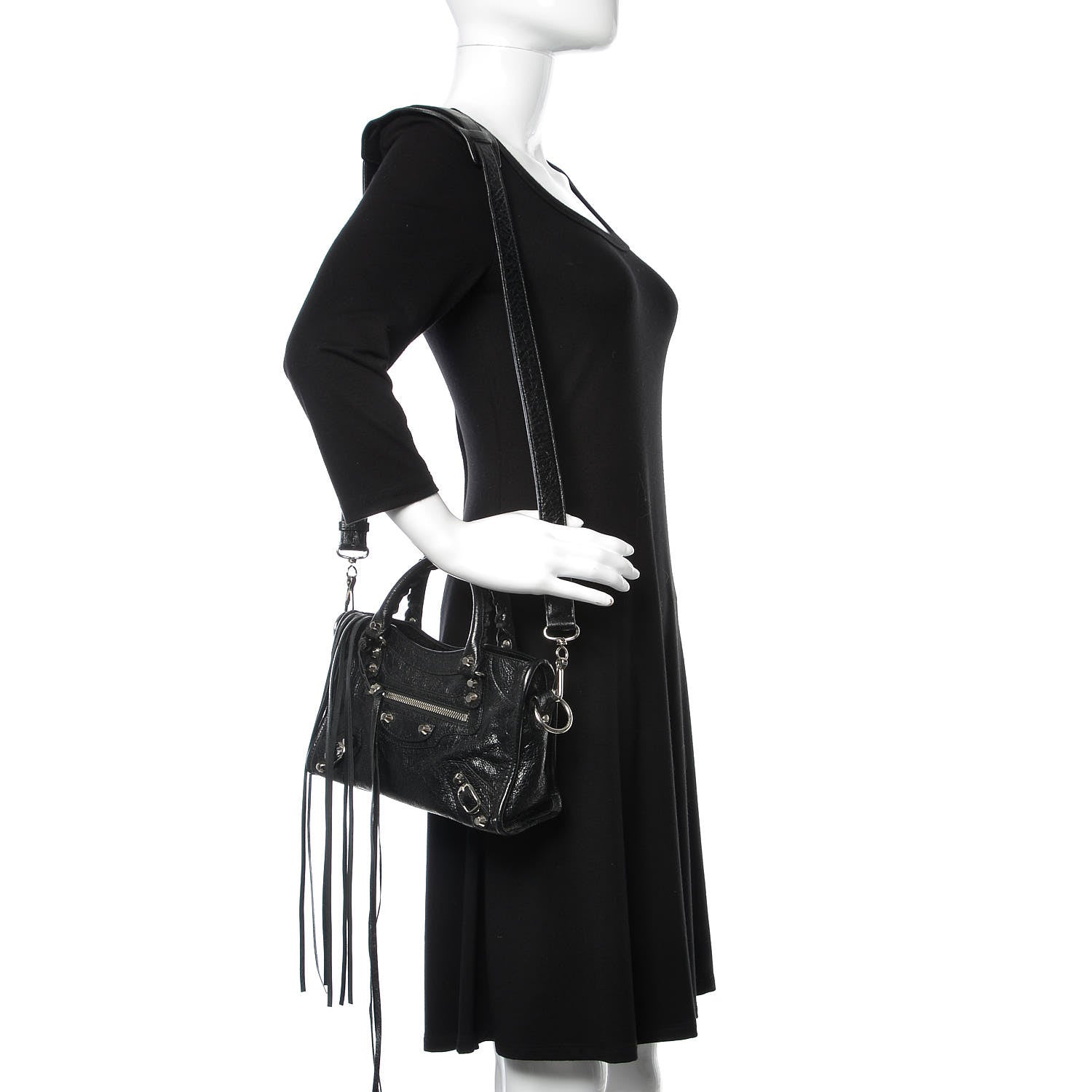 Balenciaga Agneau Classic Silver Hardware Mini City Black 2 of 9