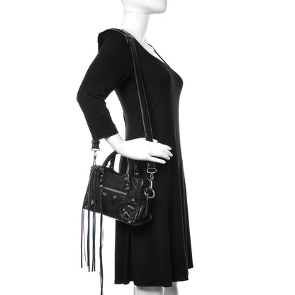 Balenciaga Agneau Classic Silver Hardware Mini City Black 2 of 9