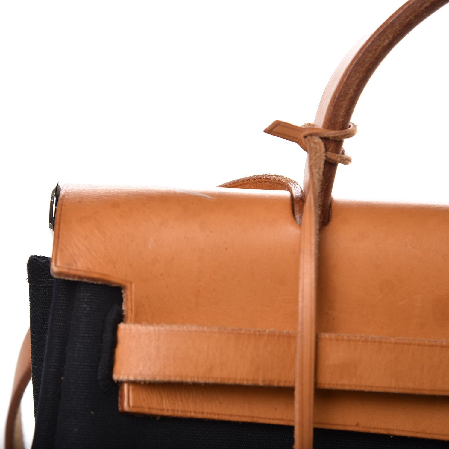 Hermes Toile Vache Calfskin Herbag PM 30 Black Natural 10 of 15