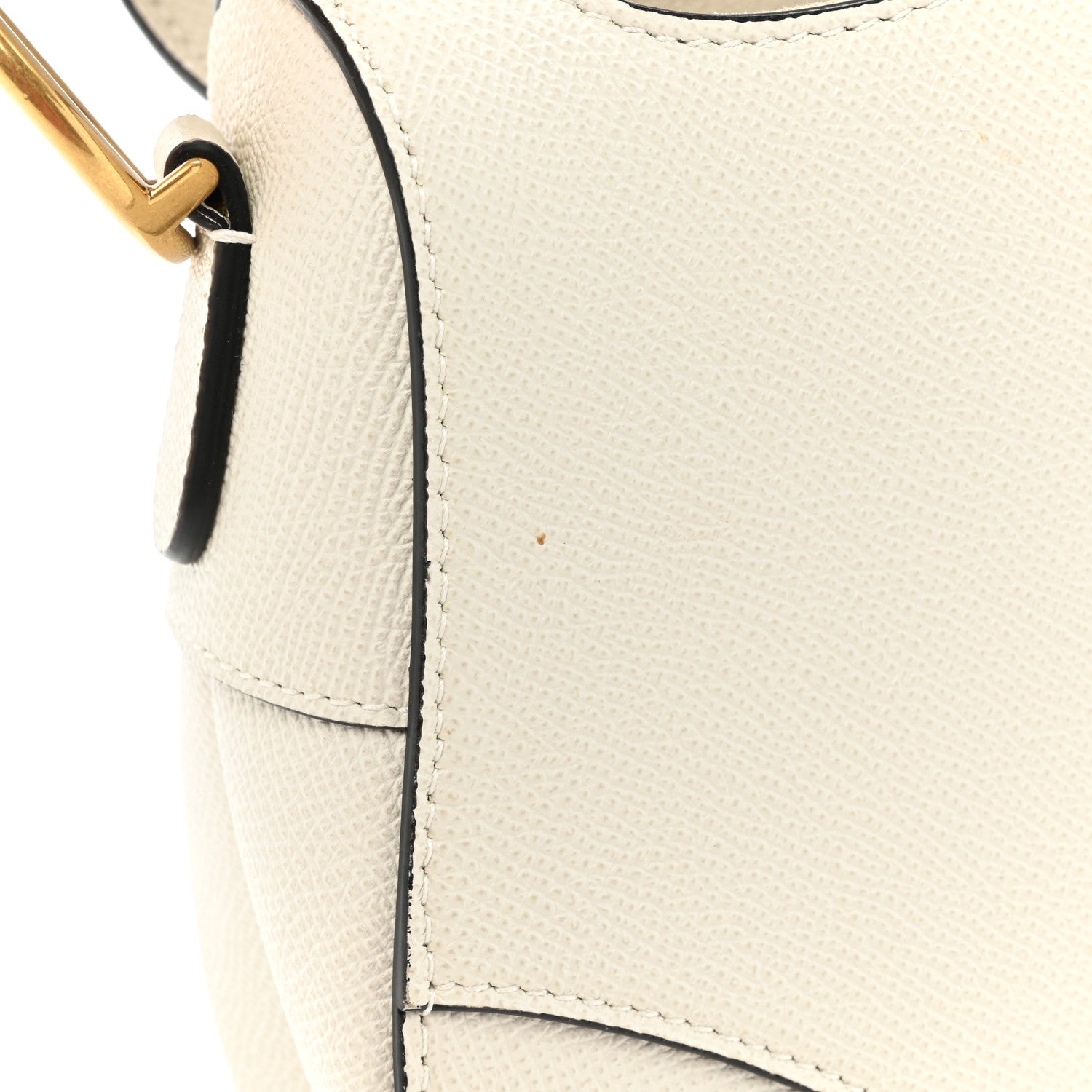 Christian Dior Grained Calfskin Saddle Bag White 14 of 19