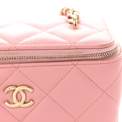 Chanel Lambskin Resin Elegant Chain Vanity Case Pink 14 of 17