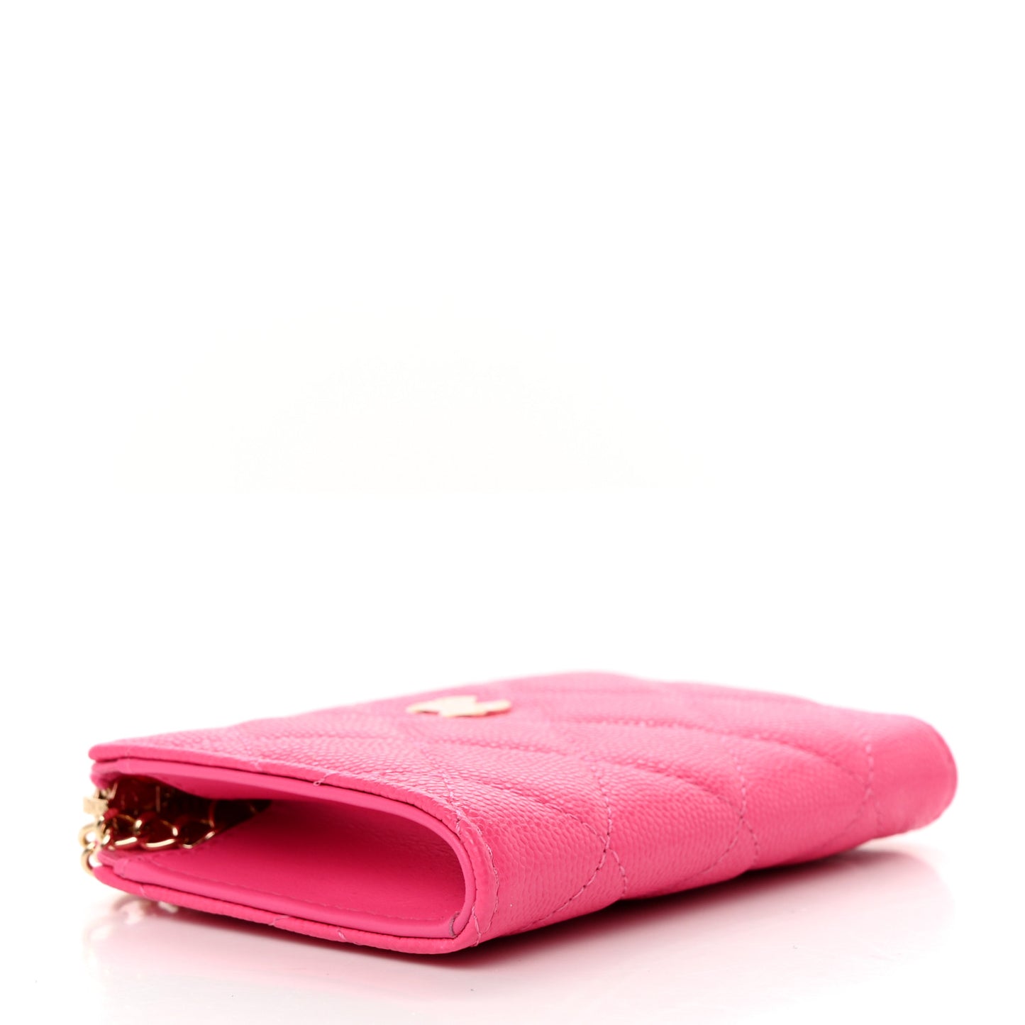 Caviar Quilted Zipped Key Holder Case Pink