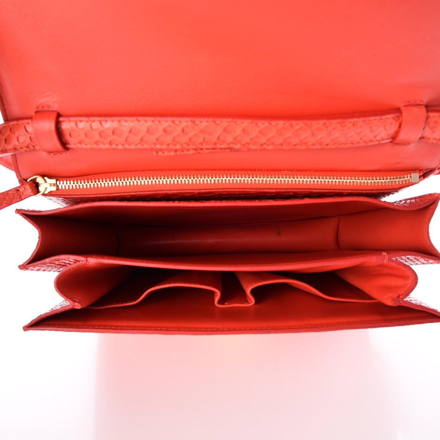Python Medium Classic Box Flap Bag Red