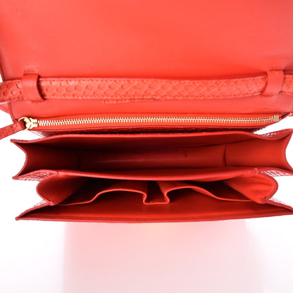 Celine Python Medium Classic Box Flap Bag Red 6 of 12