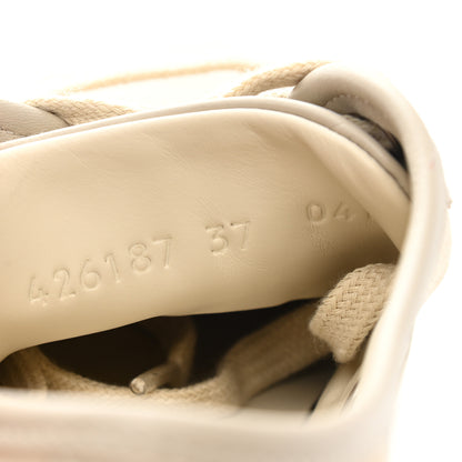 Gucci Washed Cotton GG Monogram Calfskin Womens Low Top Sneakers 37 White Mystic White Great White 8 of 13