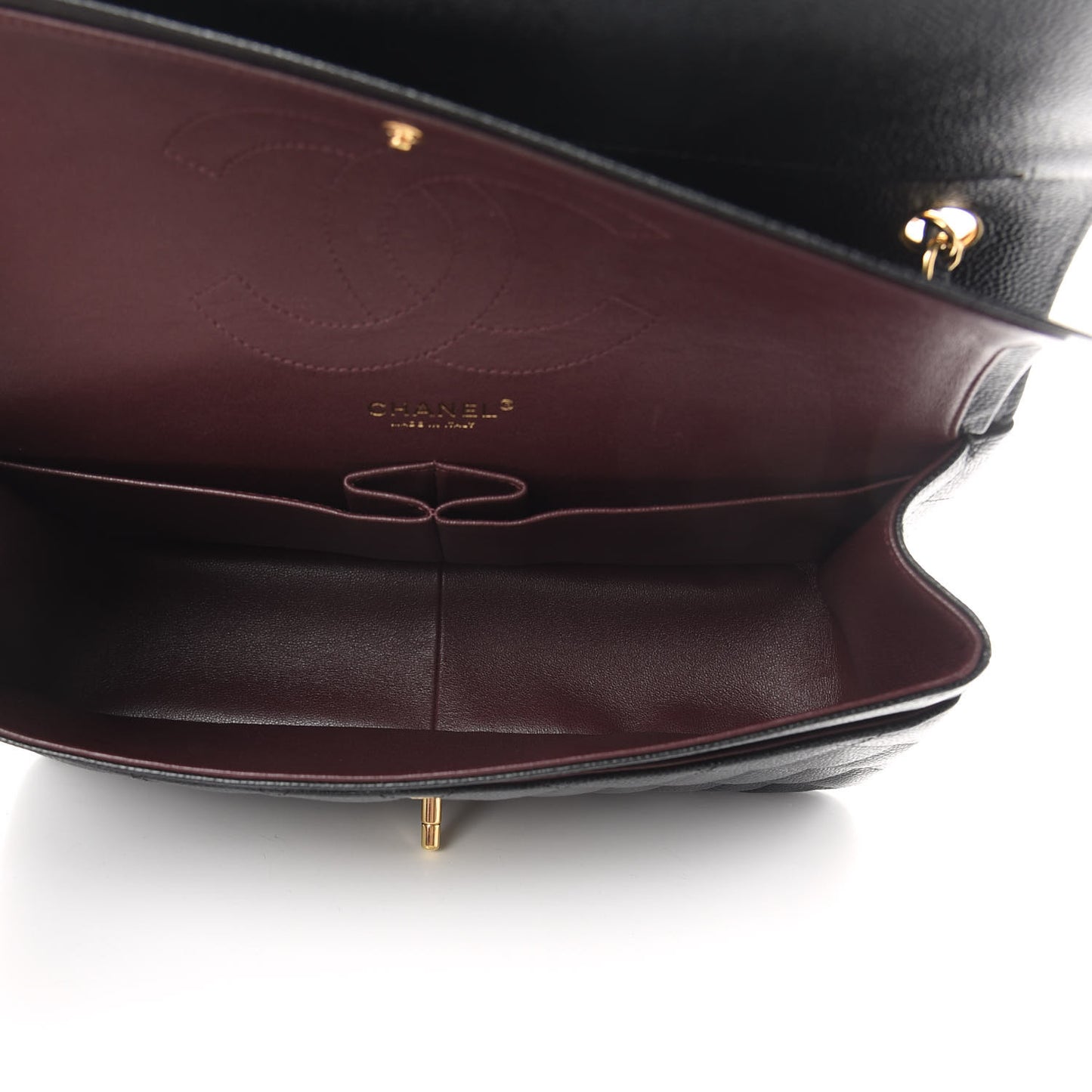 Caviar Quilted Jumbo Double Flap Black