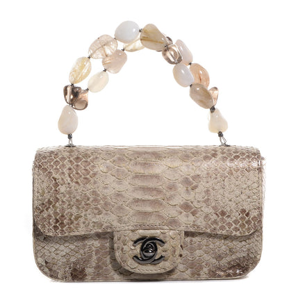 Chanel Python Stone Embellished Mini Flap Beige 1 of 8