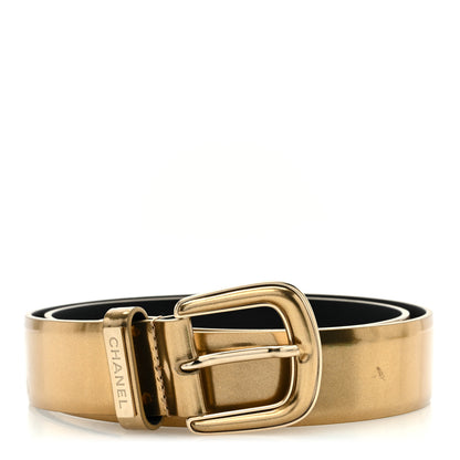 Chanel Metallic Calfskin Logo Belt 75 30 Gold 1 of 4