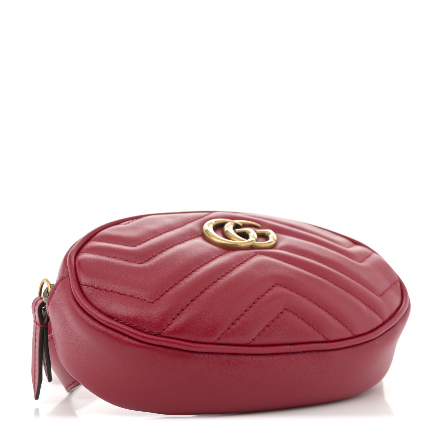 Gucci Calfskin Matelasse GG Marmont Belt Bag 95 38 Hibiscus Red 4 of 11