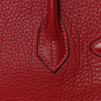 Hermes Taurillon Clemence Birkin 30 Rouge Vif 9 of 39