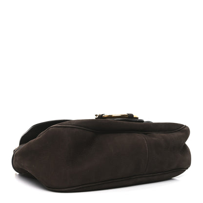 Gucci Nubuck Ribot Horse Heads Flap Bag Brown 4 of 10