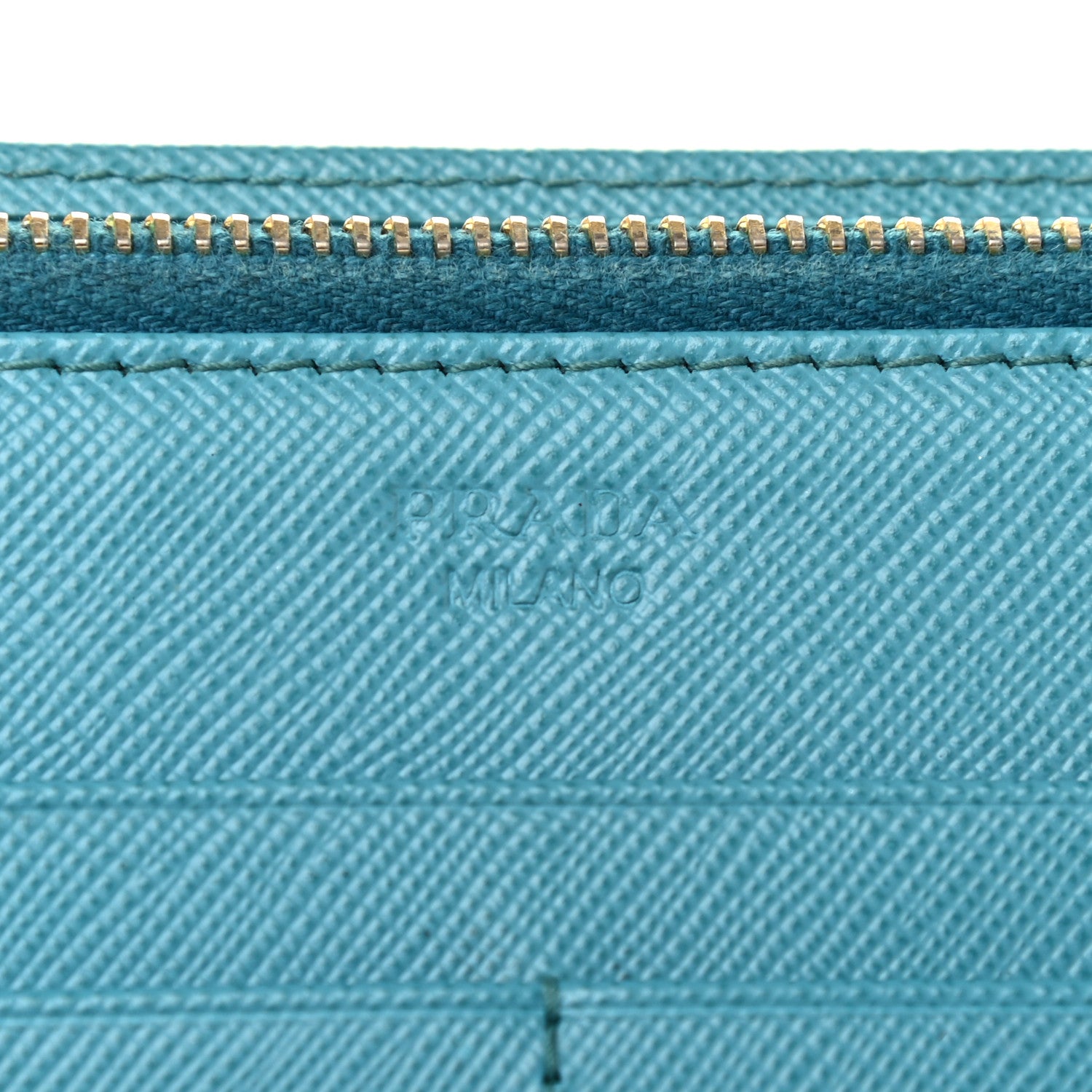 Prada Saffiano Metal Zip Around Wallet Voyage 5 of 6
