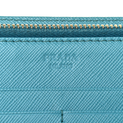 Prada Saffiano Metal Zip Around Wallet Voyage 5 of 6
