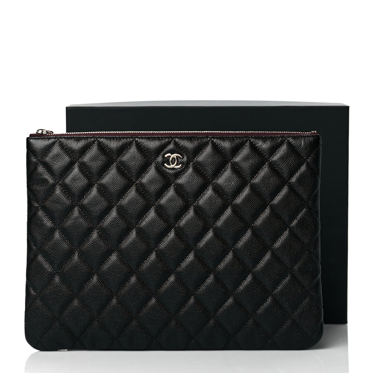 Caviar Quilted Medium Cosmetic Case Black