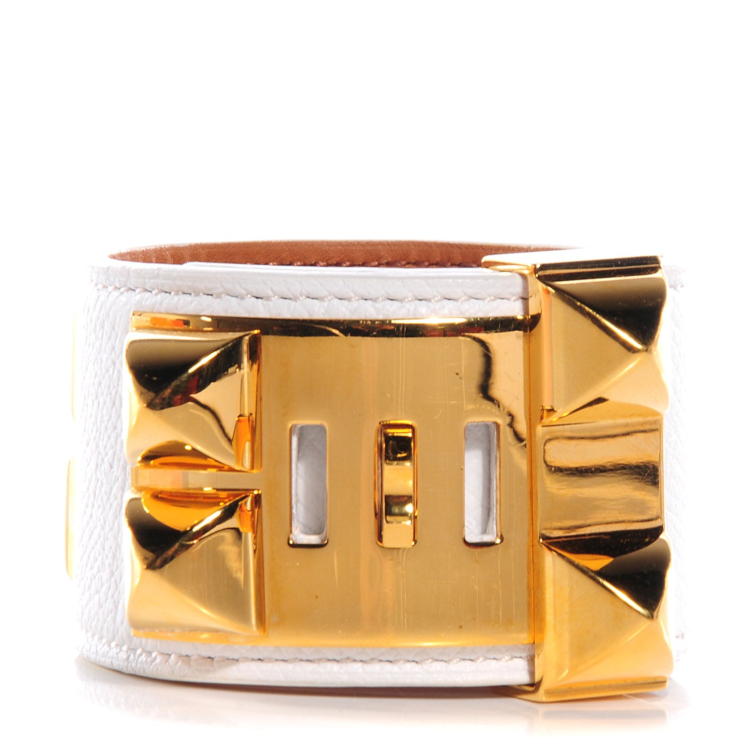 Hermes Epsom Collier de Chien CDC Bracelet White Small 3 of 7