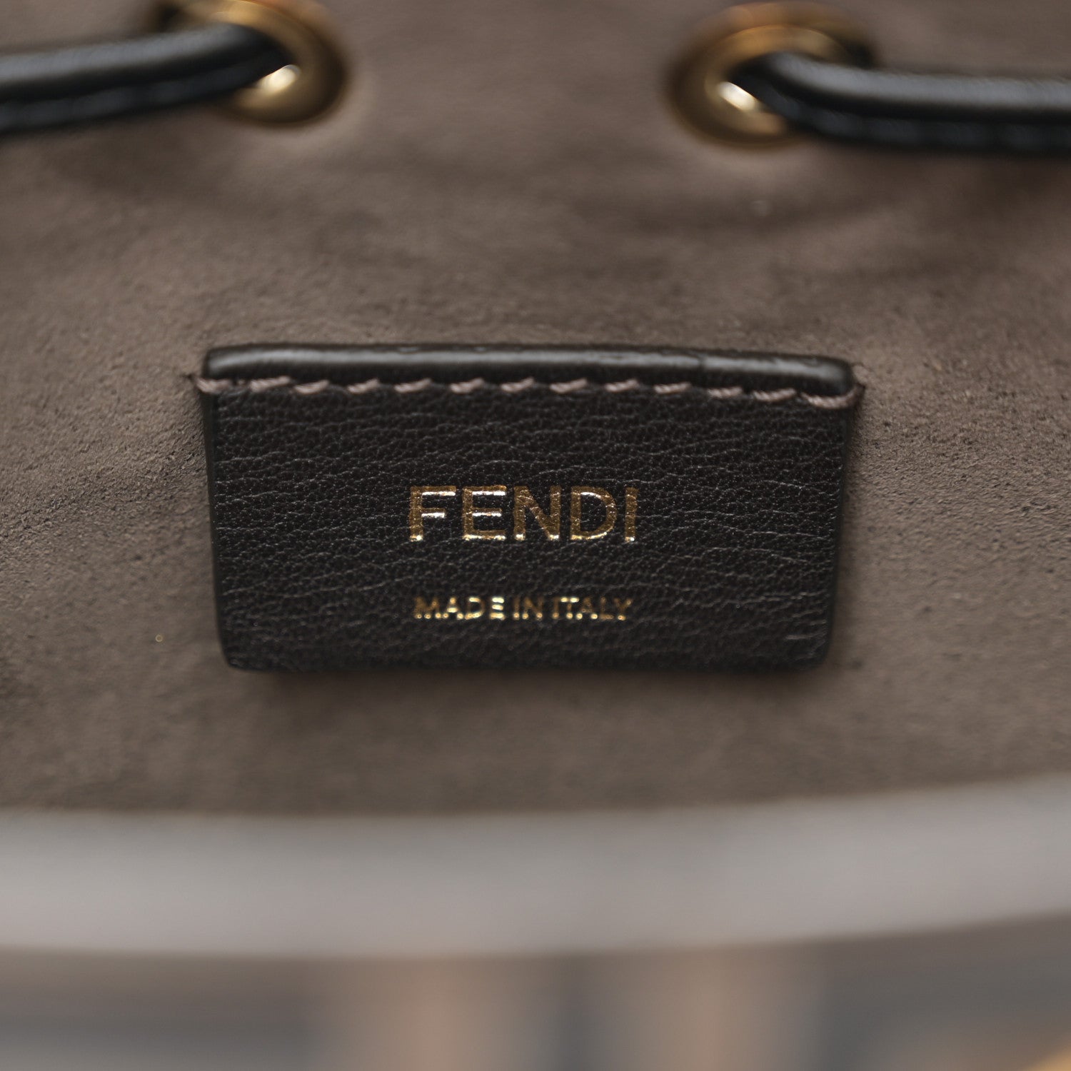 Fendi Vitello Liberty F is Fendi Bi-Color FF 1974 Embossed Mini Mon Tresor Bucket Bag Maya Black 6 of 10