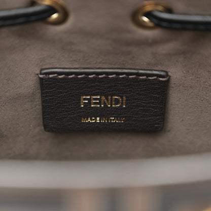 Fendi Vitello Liberty F is Fendi Bi-Color FF 1974 Embossed Mini Mon Tresor Bucket Bag Maya Black 6 of 10