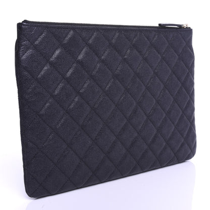 Chanel Iridescent Caviar Quilted Medium Flap Cosmetic Case Black 3 of 7