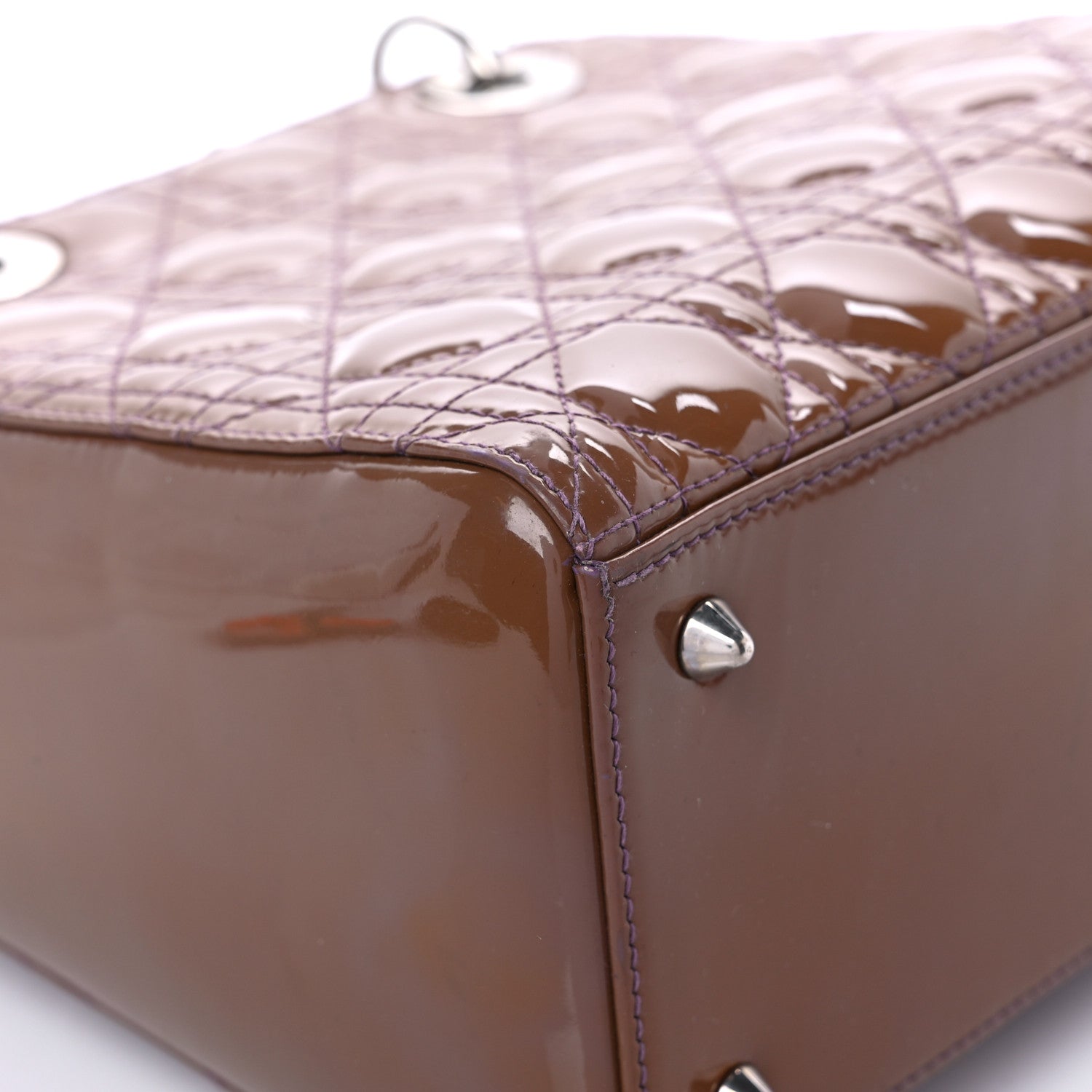 Christian Dior Patent Cannage Medium Lady Dior Brown 9 of 20
