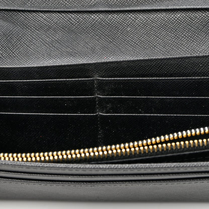 Prada Saffiano Bow Continental Wallet Black 9 of 17