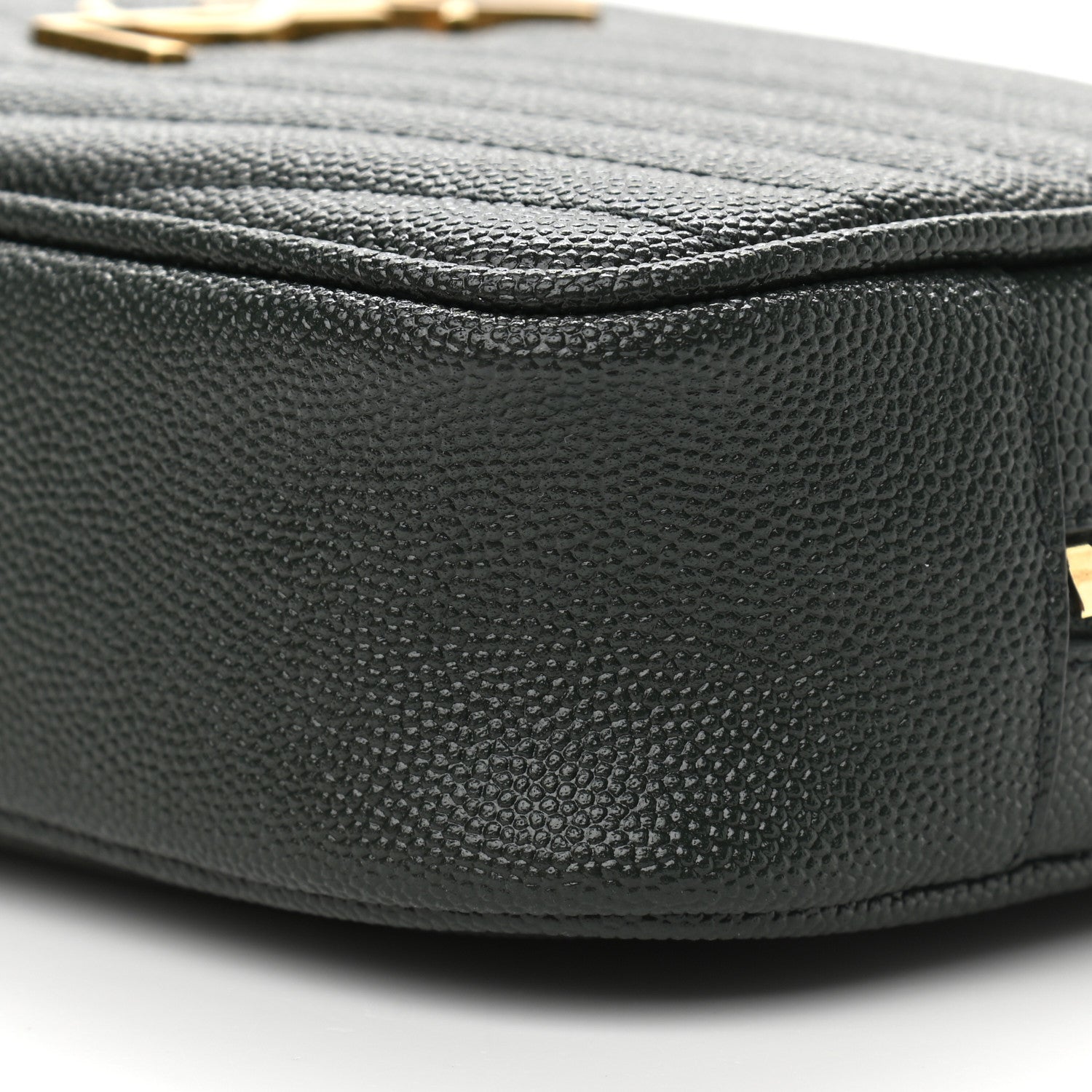 Saint Laurent Grain De Poudre Matelasse Monogram Mini Lou Camera Bag New Vert Fonce 10 of 10