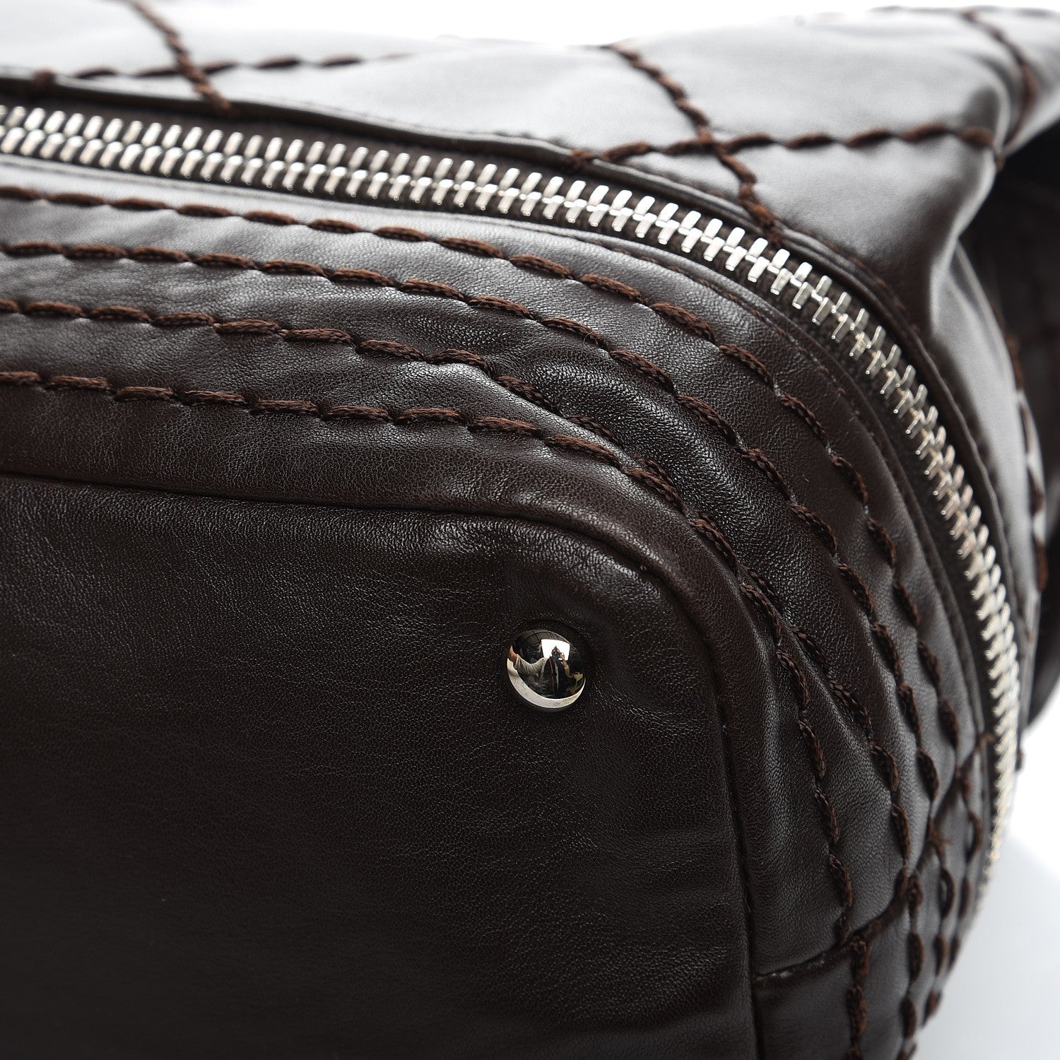 Chanel Calfskin Large Expandable Flap Bag Brown 10 of 10