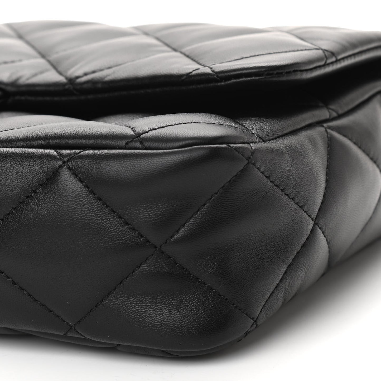 Lambskin Quilted Large CC Funky Town Flap Black