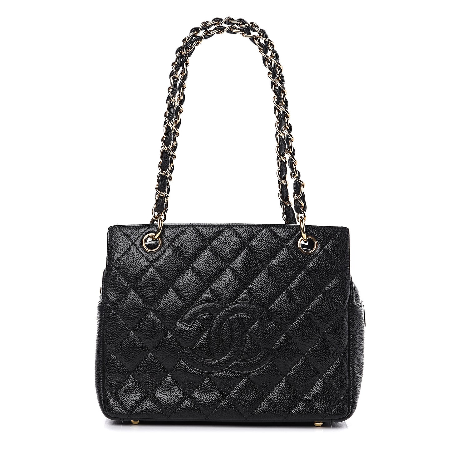 Caviar Quilted Petit Timeless Tote PTT Black