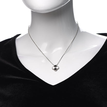 Van Cleef & Arpels 18K White Gold Diamond Guilloche Vintage Alhambra Pendant Necklace 2 of 8