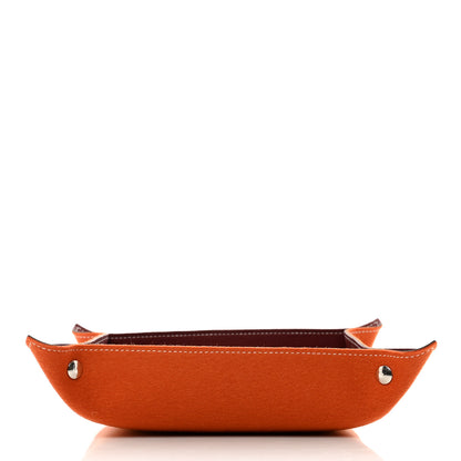 Hermes Taurillon Clemence Felt Bridge Mises et Relances Change Tray Orange Rouge H 4 of 6