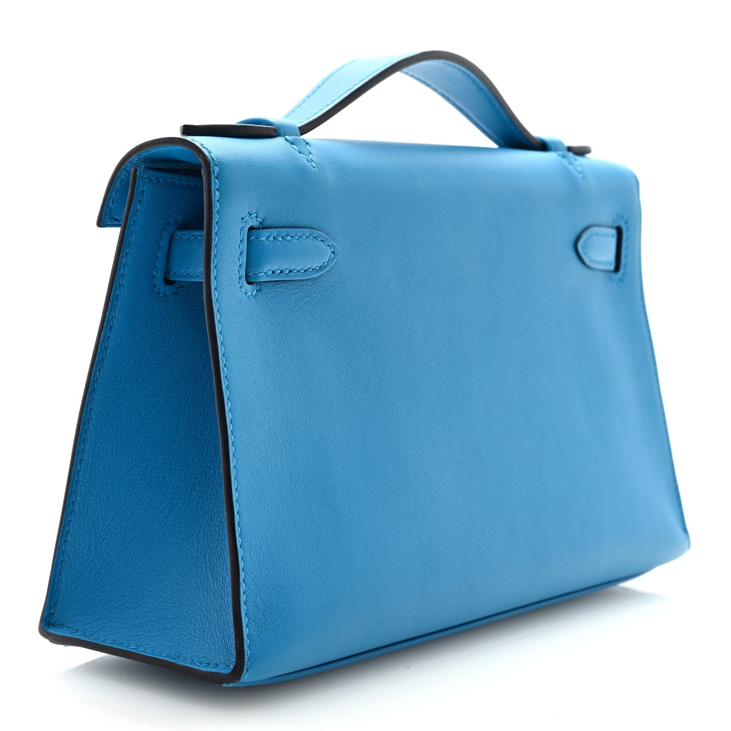 Hermes Swift Kelly Pochette Clutch Bleu Frida 2 of 9