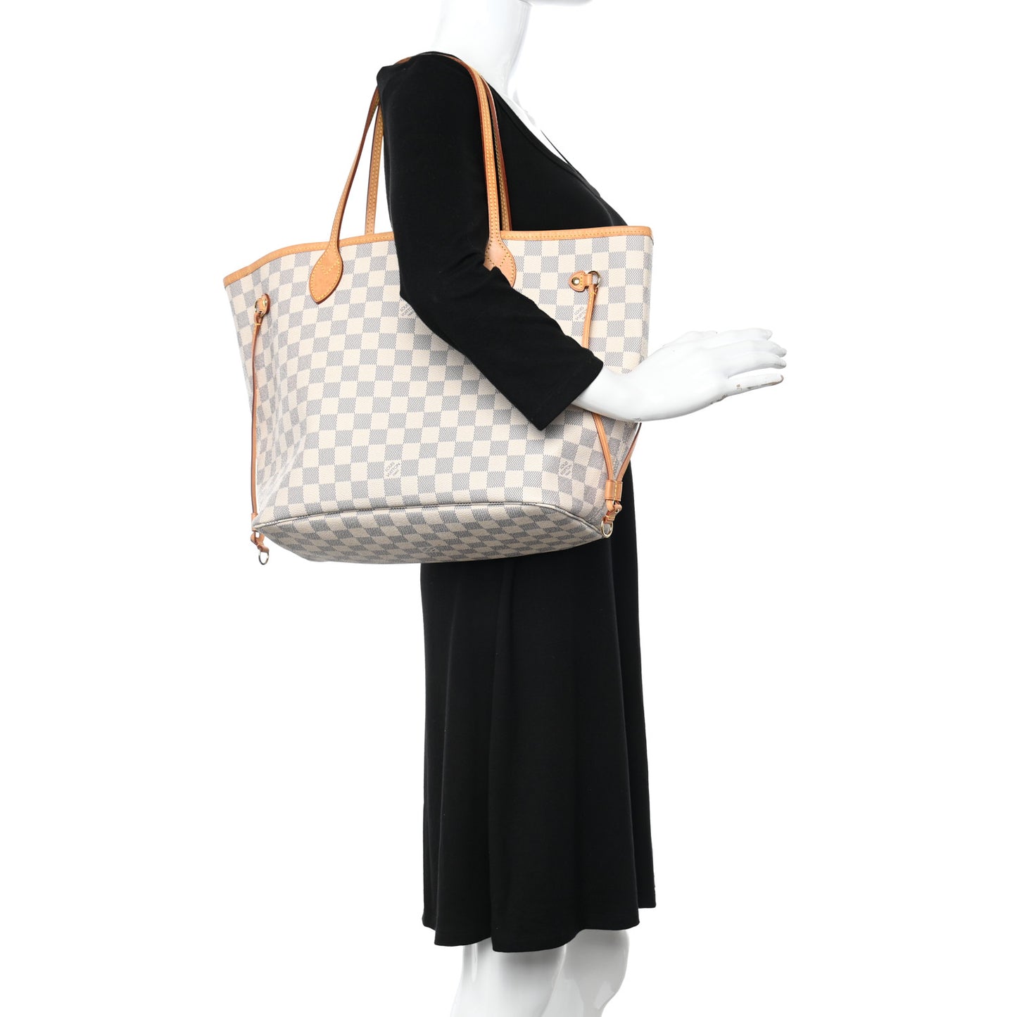 Damier Azur Neo Neverfull MM Rose Ballerine
