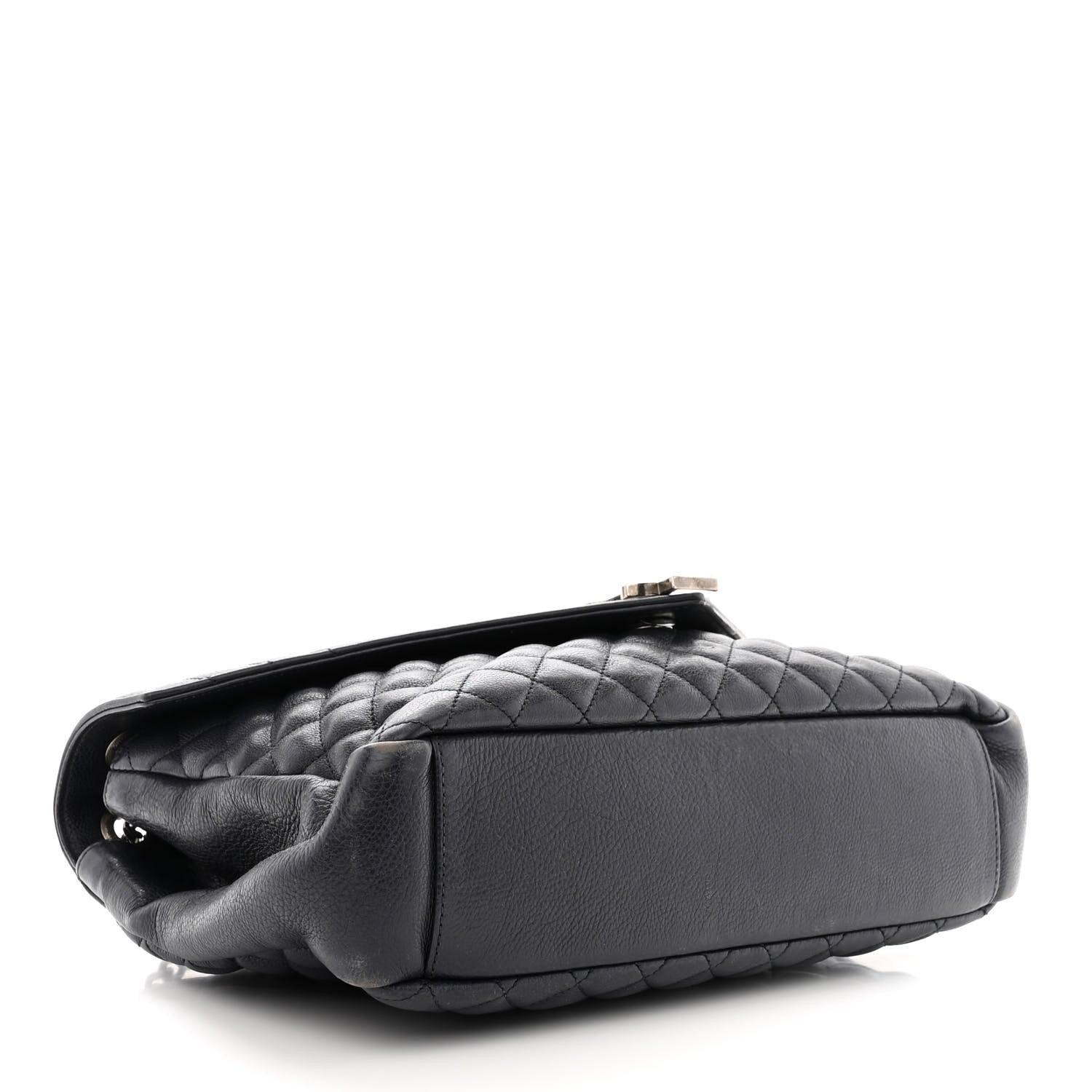 Saint Laurent SAINT LAURENT Calfskin Mixed Matelasse Triquilt Large Monogram Envelope Satchel Deep Marine 4 of 19