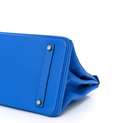 Hermes Taurillon Clemence Birkin 35 Bleu Hydra 10 of 11