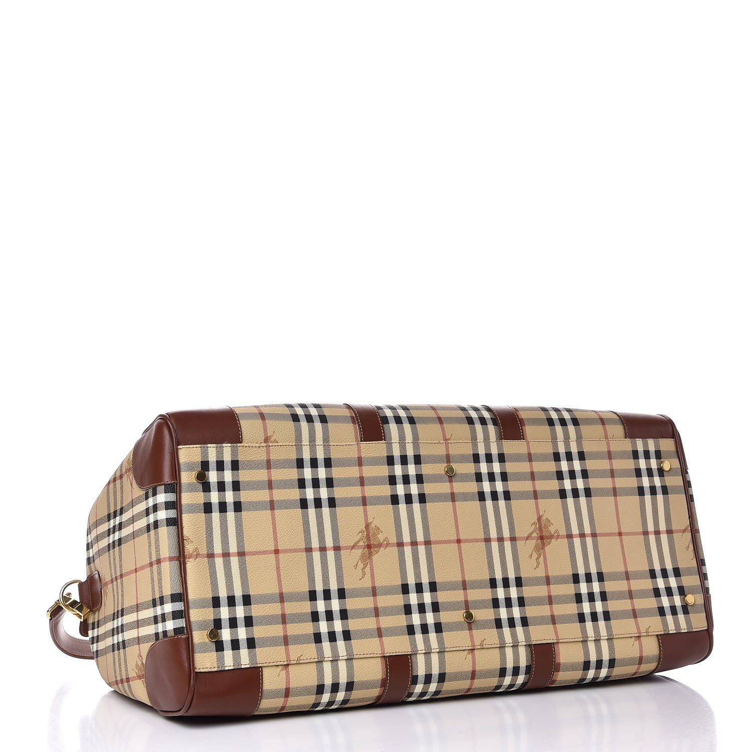 Burberry Haymarket Check Duffle Bag Brown 5 of 11