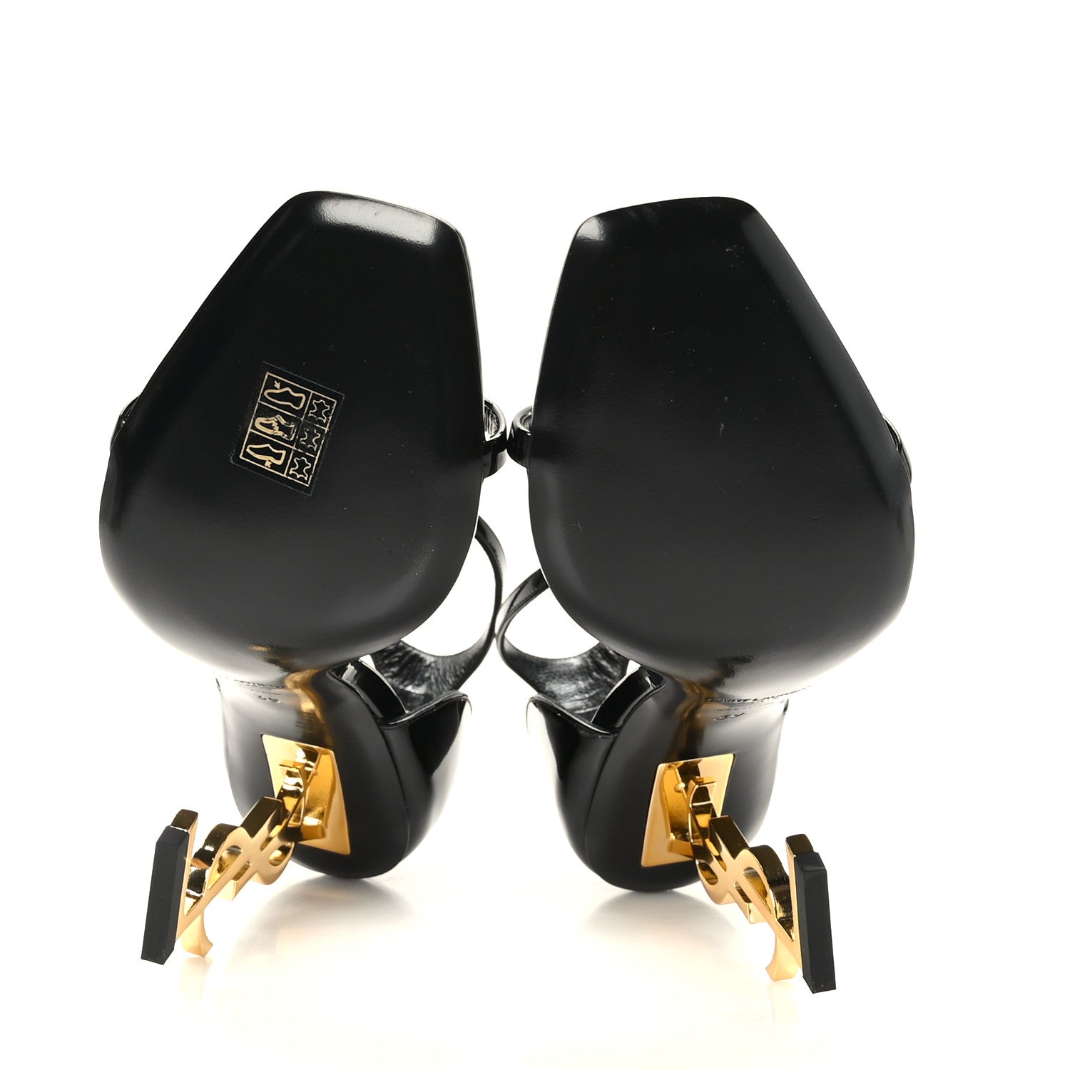 Saint Laurent Patent Calfskin Opyum 110 Sandals 39 Black Gold 5 of 8