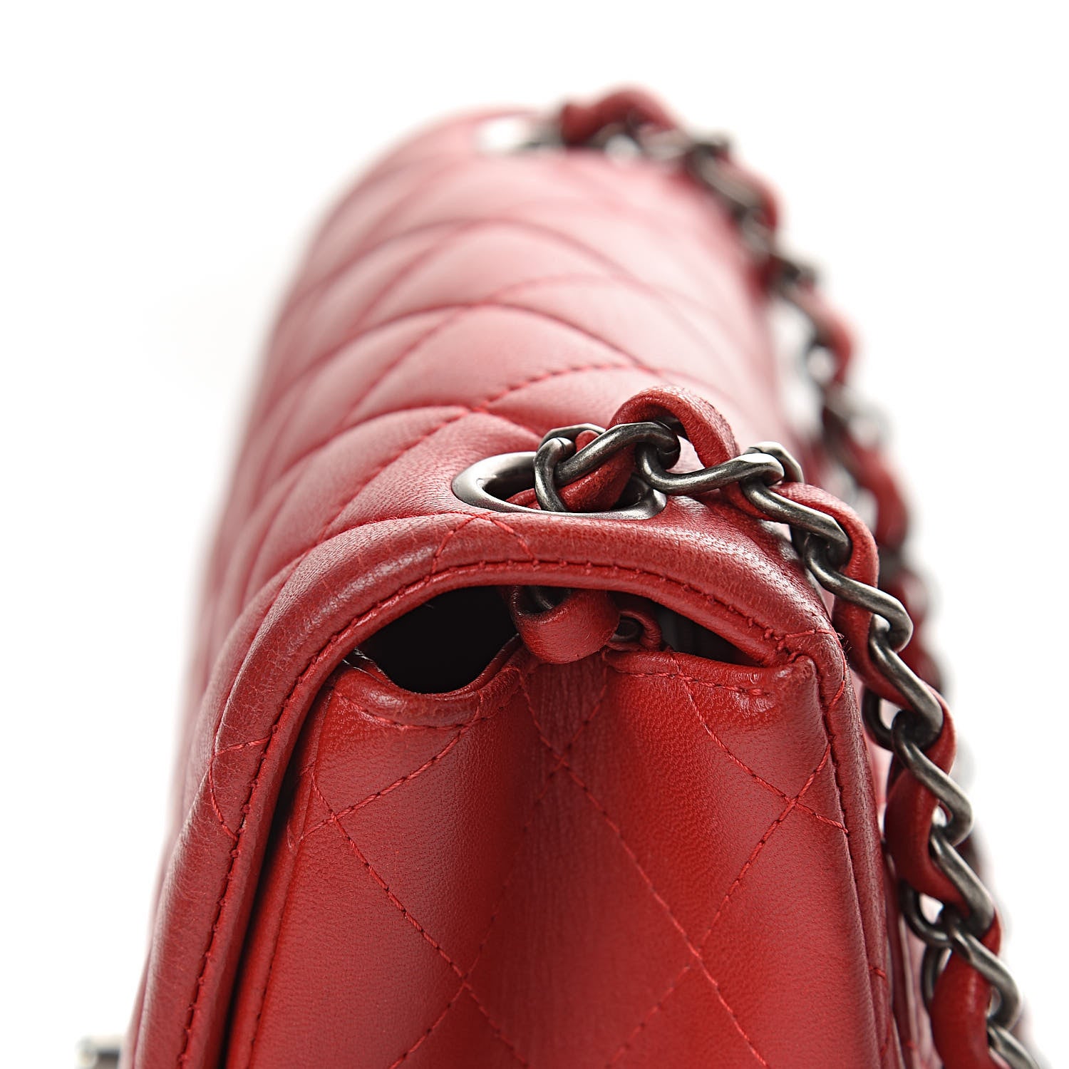 Chanel Lambskin Quilted Mini Square Flap Red 9 of 12