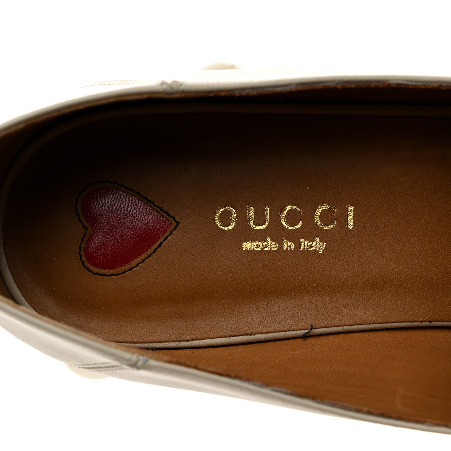Gucci Betis Glamour Calfskin Web Pearl Embellished Peyton 35mm Loafer Pumps 37 Mystic White 6 of 8