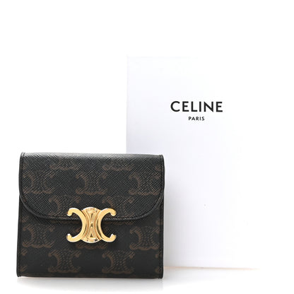 Celine Triomphe Canvas Small Triomphe Wallet Tan 9 of 9