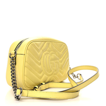 Gucci Calfskin Matelasse Small GG Marmont Chain Shoulder Bag Banana 3 of 12