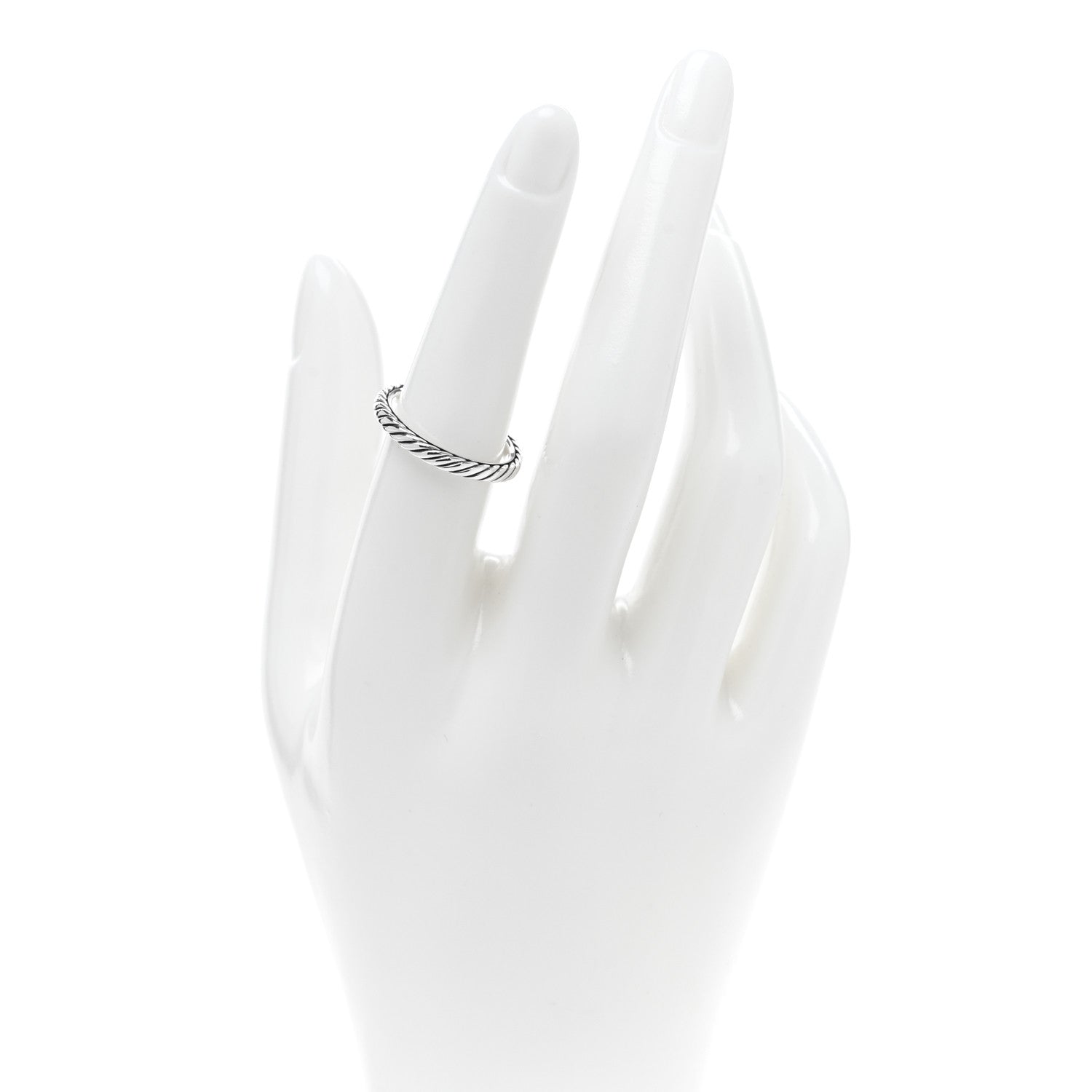 David Yurman Sterling Silver Stackable Cable Ring 54 7 2 of 4